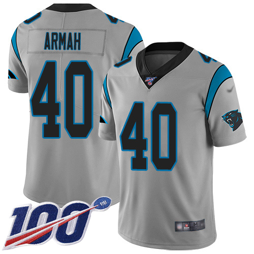Carolina Panthers Limited Silver Men Alex Armah Jersey NFL Football #40 100th Season Inverted Legend->carolina panthers->NFL Jersey